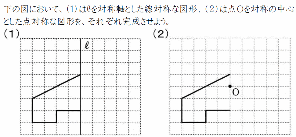 線対称、点対称な図形の書き方【中学１年数学】 